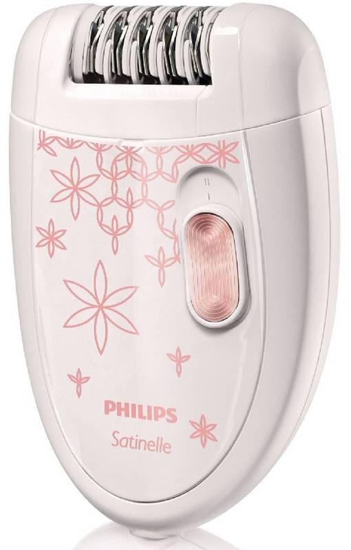 Epilátor Philips Satinelle Soft HP6420 00 bílý růžový