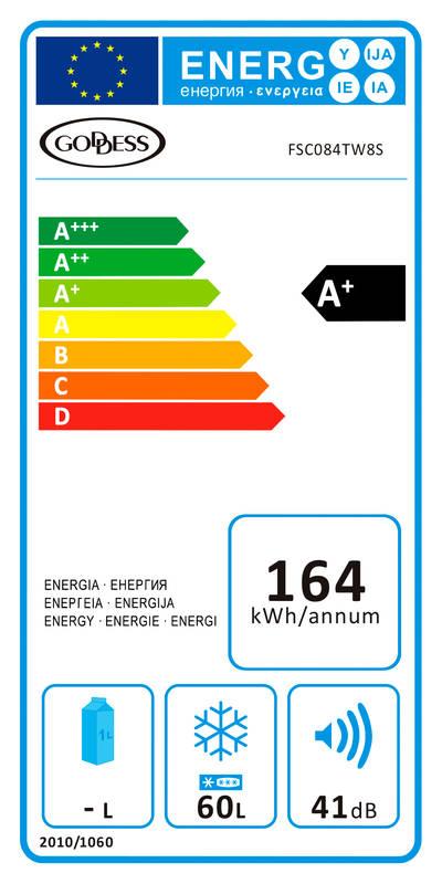 Mraznička Goddess FSC084TW8S bílý, Mraznička, Goddess, FSC084TW8S, bílý
