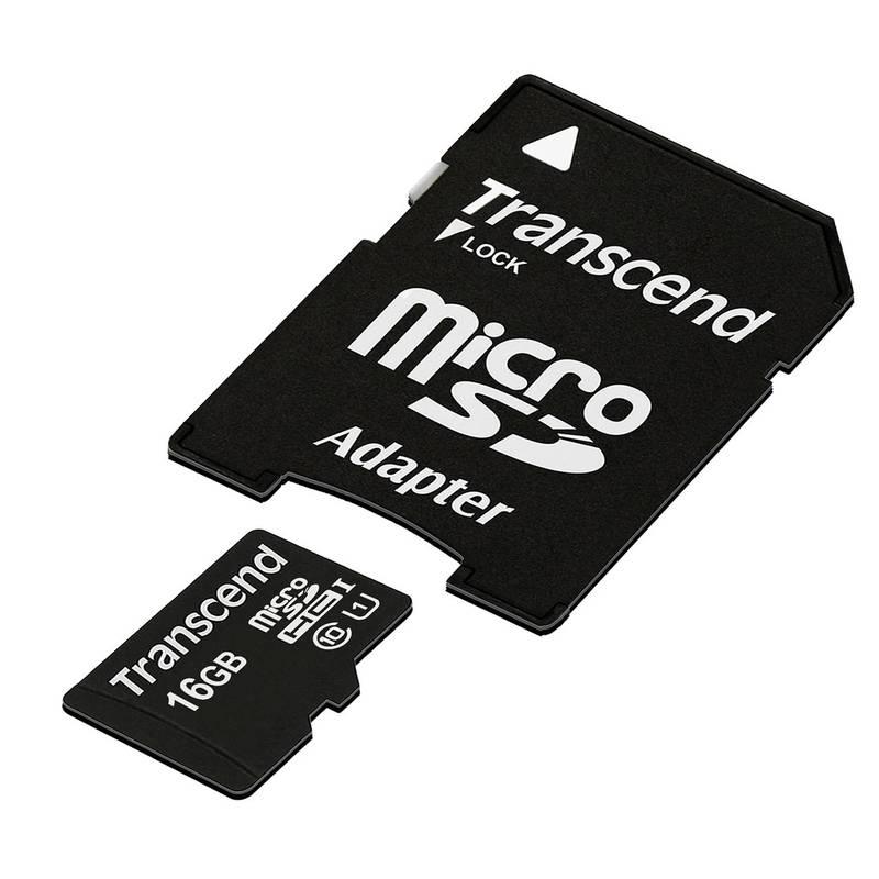 Paměťová karta Transcend MicroSDHC Premium 16GB UHS-I U1 adapter