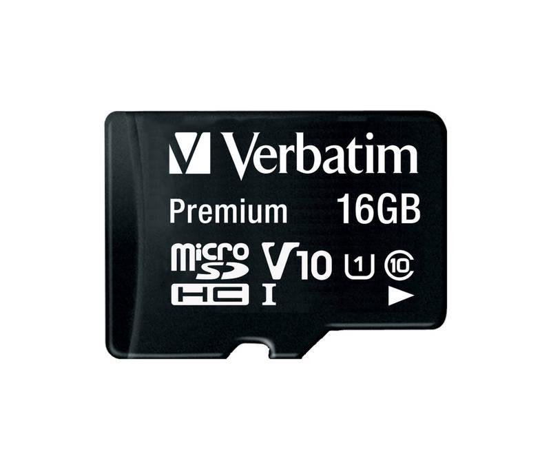 Paměťová karta Verbatim micro SDHC 16GB Class 10 adapter