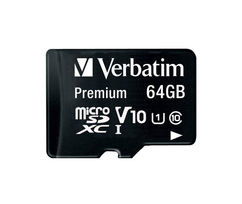 Paměťová karta Verbatim micro SDXC 64GB Class 10 adaptér, Paměťová, karta, Verbatim, micro, SDXC, 64GB, Class, 10, adaptér