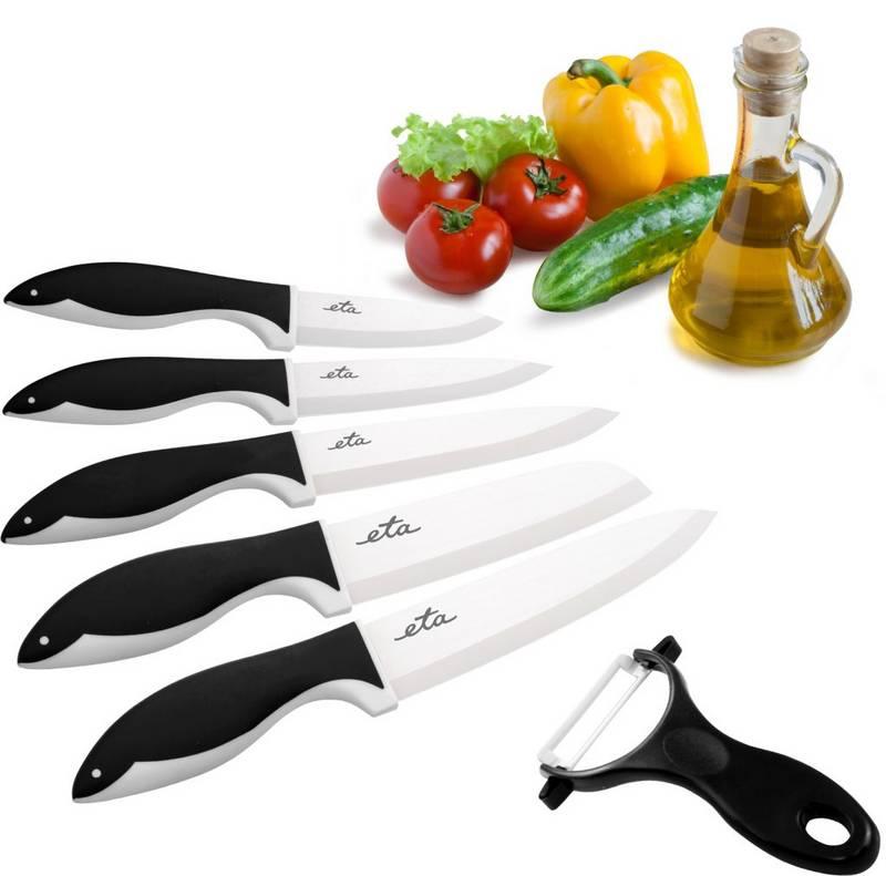 Sada kuchyňských nožů ETA keramické nože 5 ks černá, Sada, kuchyňských, nožů, ETA, keramické, nože, 5, ks, černá