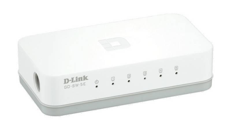 Switch D-Link GO-SW-5E šedý bílý, Switch, D-Link, GO-SW-5E, šedý, bílý