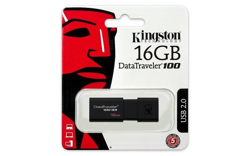USB Flash Kingston DataTraveler 100 G3 16GB černý