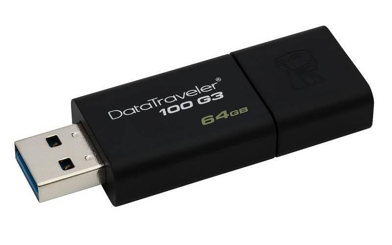 USB Flash Kingston DataTraveler 100 G3 64GB černý
