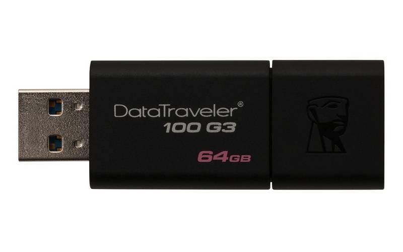 USB Flash Kingston DataTraveler 100 G3 64GB černý