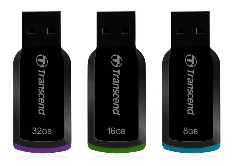 USB Flash Transcend JetFlash 360 8GB černý modrý, USB, Flash, Transcend, JetFlash, 360, 8GB, černý, modrý
