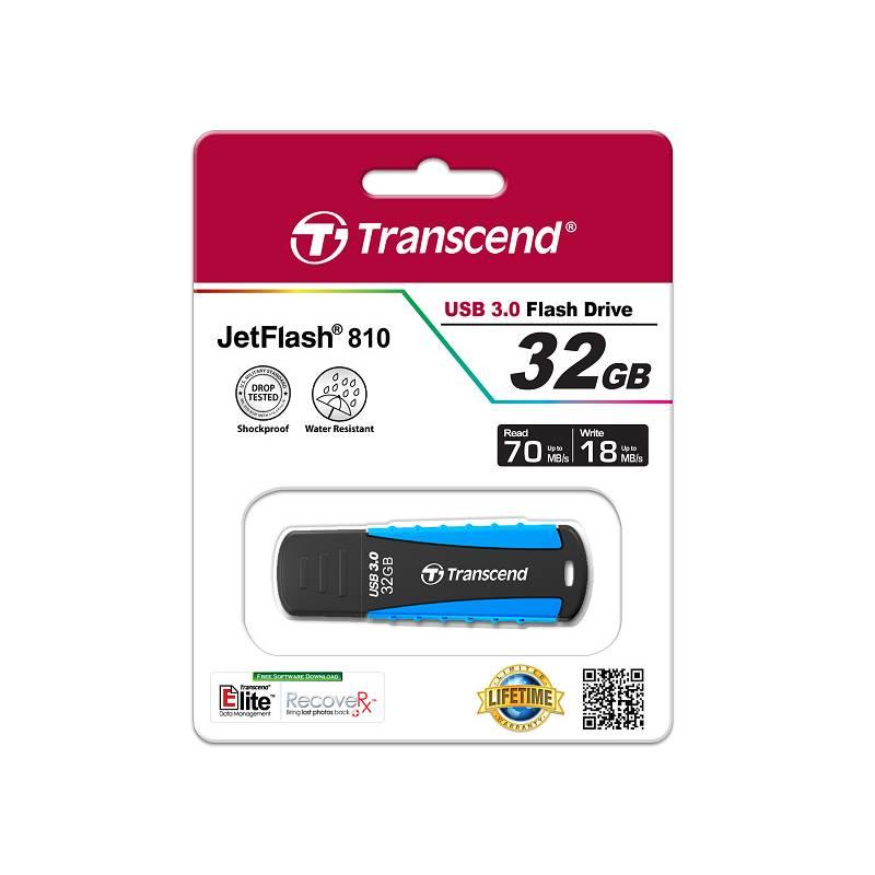 USB Flash Transcend JetFlash 810 32GB modrý, USB, Flash, Transcend, JetFlash, 810, 32GB, modrý