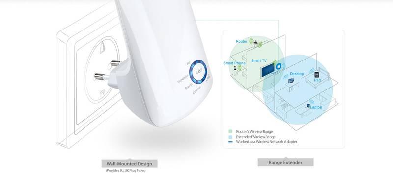 WiFi extender TP-Link TL-WA850RE bílý, WiFi, extender, TP-Link, TL-WA850RE, bílý