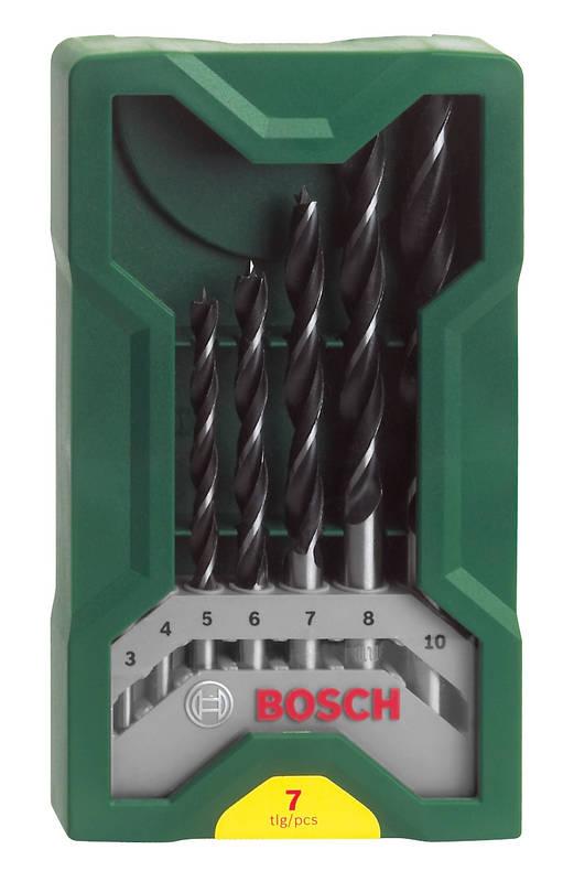 Sada vrtáků Bosch 7dílná minivrtáků do dřeva X-Line černé stříbrné