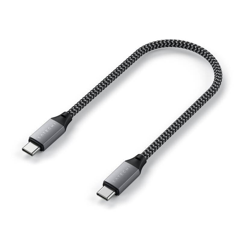 Kabel Satechi USB-C USB-C, 25 cm šedý, Kabel, Satechi, USB-C, USB-C, 25, cm, šedý