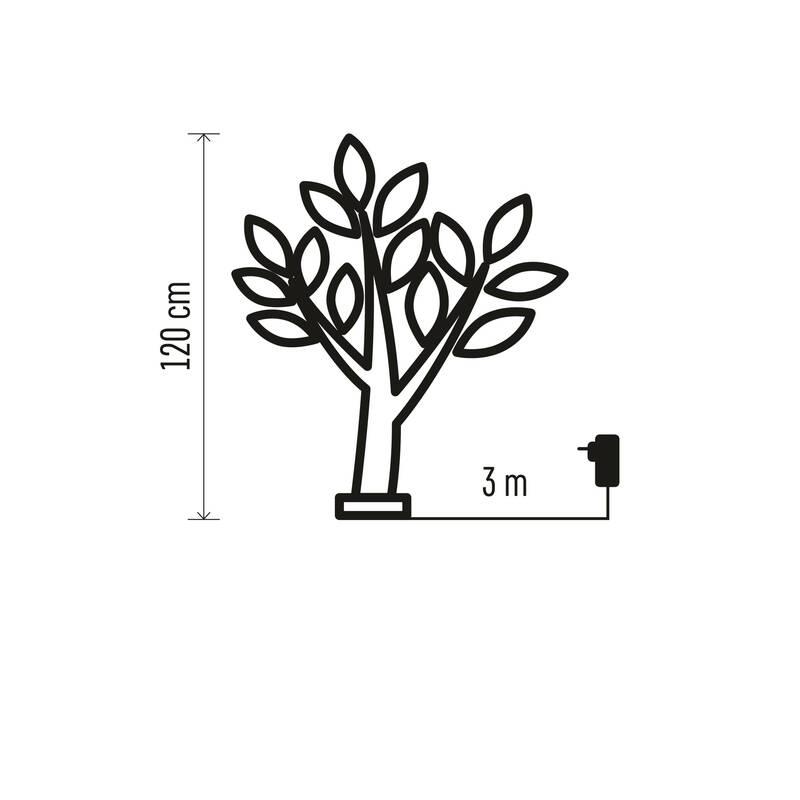 LED dekorace EMOS 72 NANO LED svítící stromek, 120 cm, venkovní i vnitřní, studená bílá