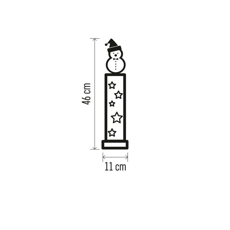 LED dekorace EMOS sněhulák, 46 cm, 2x AA, vnitřní, teplá bílá, časovač