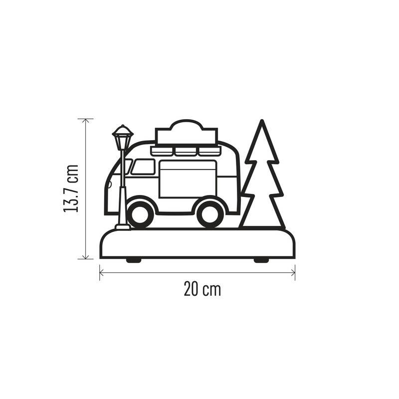 LED dekorace EMOS vánoční auto, 13,7 cm, 3x AA, vnitřní, teplá bílá