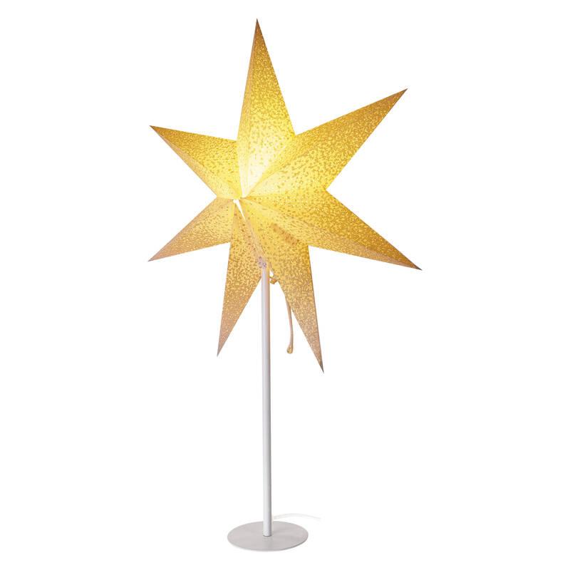 LED dekorace EMOS vánoční hvězda papírová s bílým stojánkem, 45 cm, vnitřní