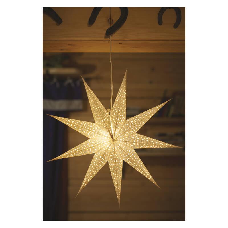 LED dekorace EMOS vánoční hvězda papírová závěsná, 60 cm, vnitřní