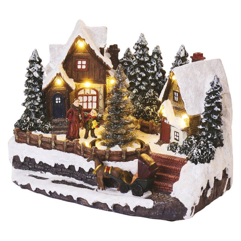 LED dekorace EMOS vánoční vesnička, 15 cm, 3x AA, vnitřní, teplá bílá