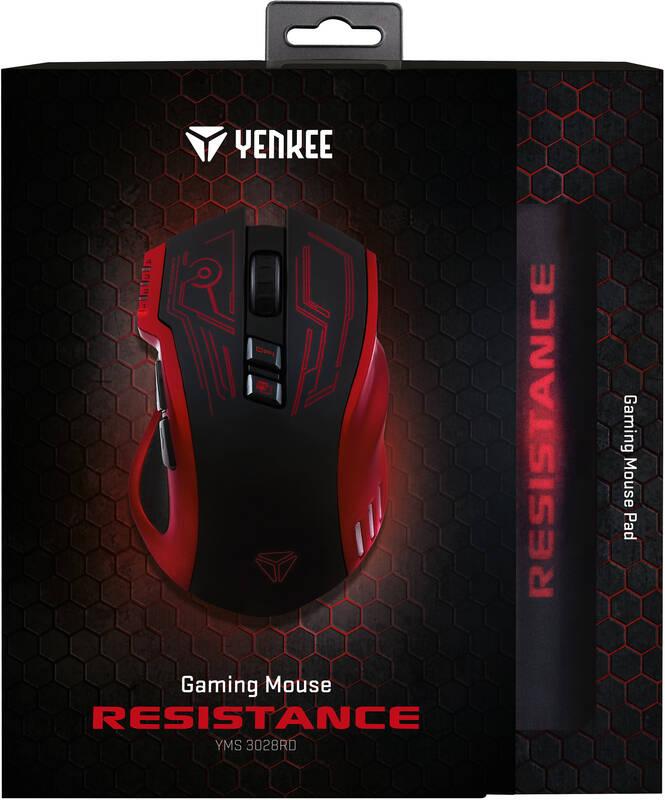 Myš YENKEE YMS 3028RD Resistance červená
