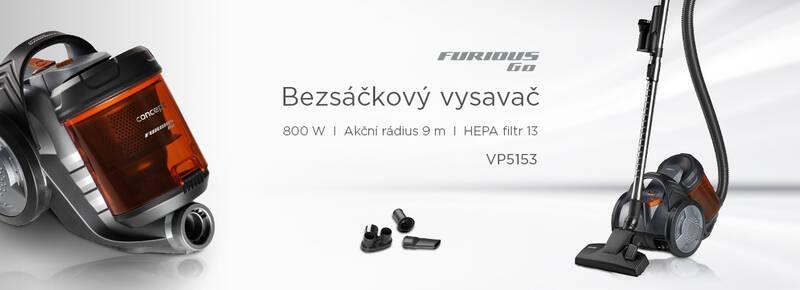 Podlahový vysavač Concept Furious VP5153 Go 800 W oranžový