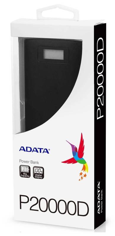 Powerbank ADATA P20000D, 20000mAh šedá