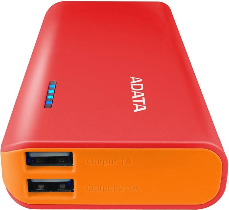 Powerbank ADATA PT100 10000mAh červená oranžová