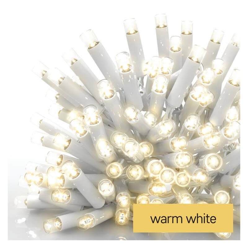 Spojovací řetěz EMOS 100 LED Profi bílý, 10 m, venkovní i vnitřní, teplá bílá, časovač