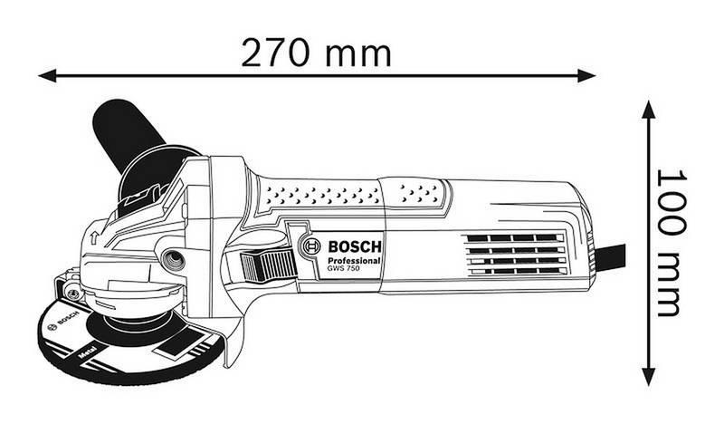 Úhlová bruska Bosch GWS 750 , 0601394000