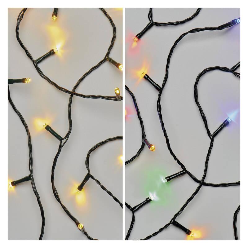 Vánoční osvětlení EMOS 100 LED řetěz 2v1, 10 m, venkovní i vnitřní, teplá bílá multicolor, programy