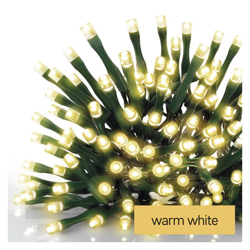 Vánoční osvětlení EMOS 120 LED řetěz, 12 m, venkovní i vnitřní, teplá bílá, časovač