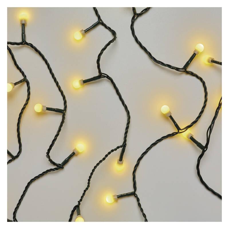 Vánoční osvětlení EMOS 200 LED cherry řetěz - kuličky, 20 m, venkovní i vnitřní, teplá bílá, časovač