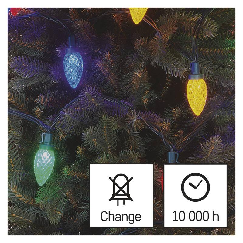 Vánoční osvětlení EMOS 50 LED řetěz, barevné žárovky, 9,8 m, multicolor, multifunkce, Vánoční, osvětlení, EMOS, 50, LED, řetěz, barevné, žárovky, 9,8, m, multicolor, multifunkce