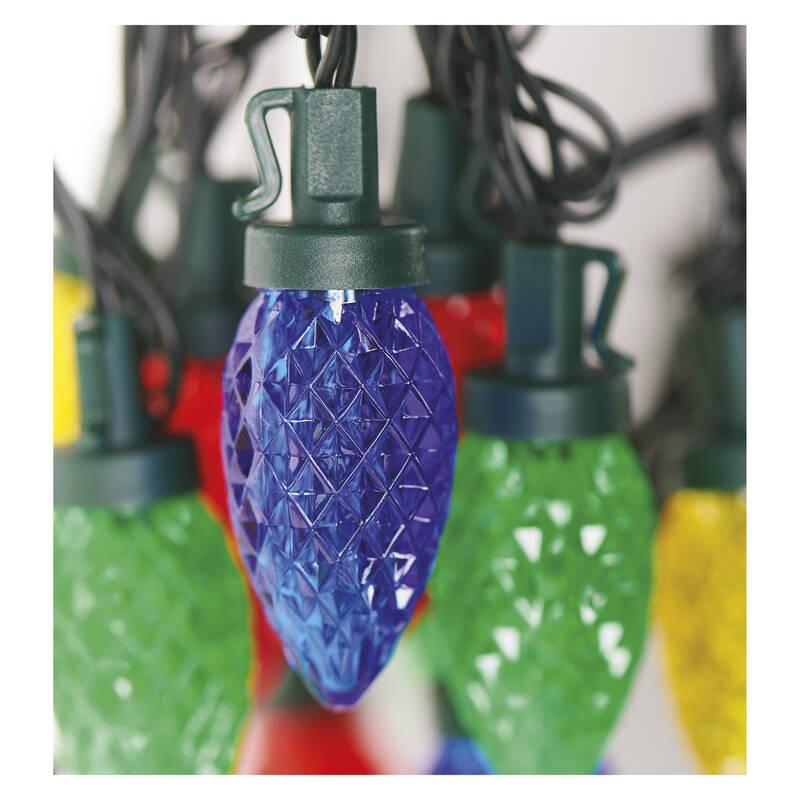 Vánoční osvětlení EMOS 50 LED řetěz, barevné žárovky, 9,8 m, multicolor, multifunkce