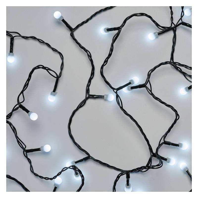 Vánoční osvětlení EMOS 80 LED cherry řetěz - kuličky, 8 m, venkovní i vnitřní, studená bílá, časovač