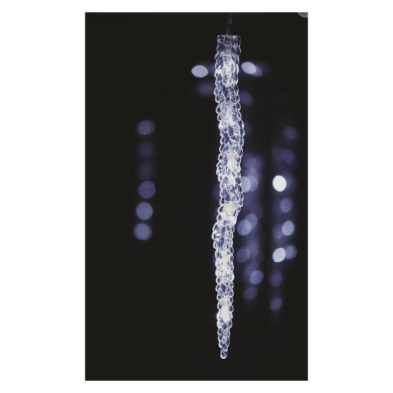 Vánoční osvětlení EMOS girlanda - rampouchy, 12 ks, 3,6 m, venkovní i vnitřní, studená bílá