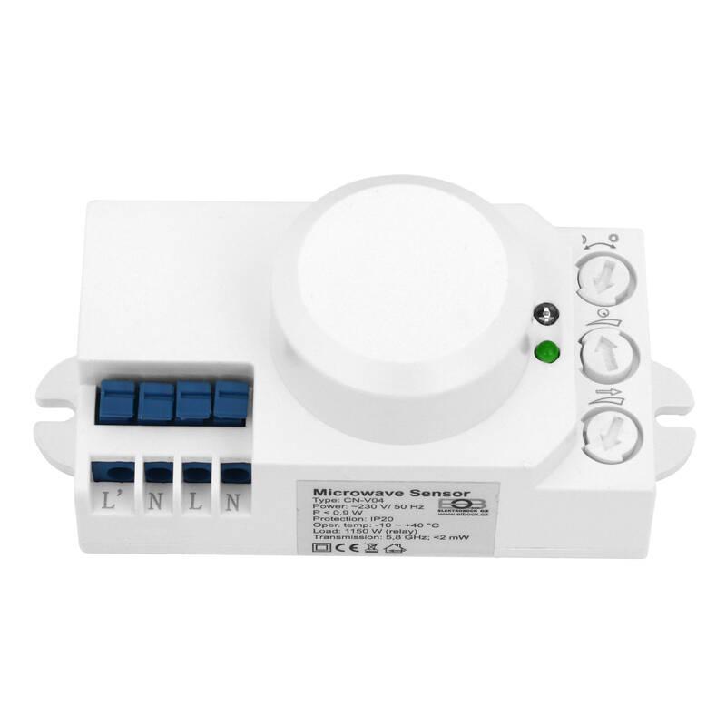 Detektor pohybu Elektrobock CN-V04, mikrovlnné čidlo bílý