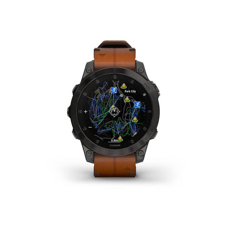 GPS hodinky Garmin epix PRO Sapphire Style - Titan Black Brown Leather Band, GPS, hodinky, Garmin, epix, PRO, Sapphire, Style, Titan, Black, Brown, Leather, Band