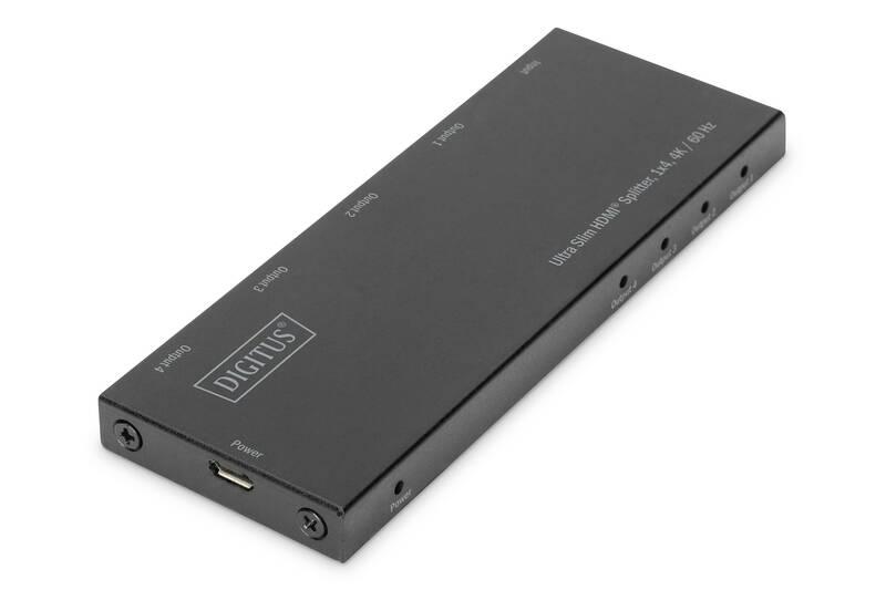 HDMI rozbočovač Digitus Ultra Slim HDMI splitter, 1x4, 4K 60 Hz