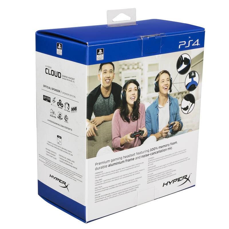 Headset HyperX Cloud Gaming pro PS4 PS5 černý modrý