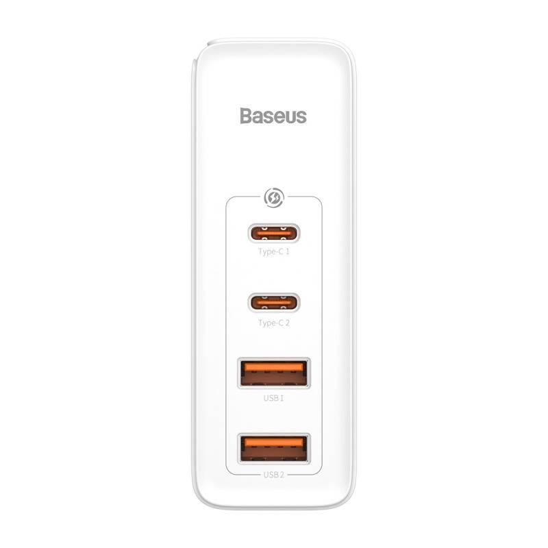 Nabíječka do sítě Baseus GaN2 Pro, 2x USB-C, 2x USB-A, 100W bílá