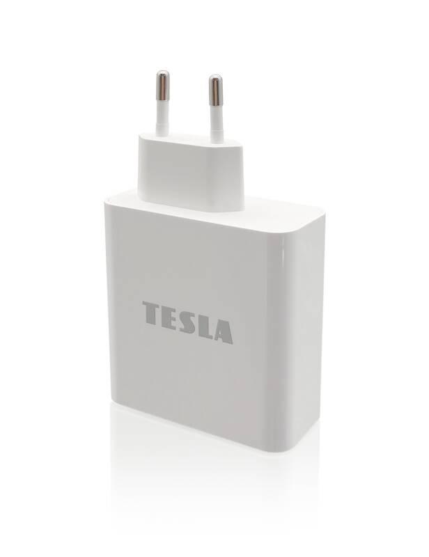 Nabíječka do sítě Tesla Device PA65, 2x USB, USB-C 65W bílá