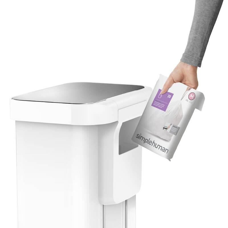 Odpadkový koš Simplehuman CW2027, 45 l bílý