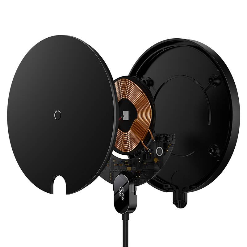 Bezdrátová nabíječka Baseus Digital LED Gen 2 15W černá