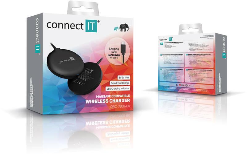 Bezdrátová nabíječka Connect IT MagSafe, 15W černá, Bezdrátová, nabíječka, Connect, IT, MagSafe, 15W, černá