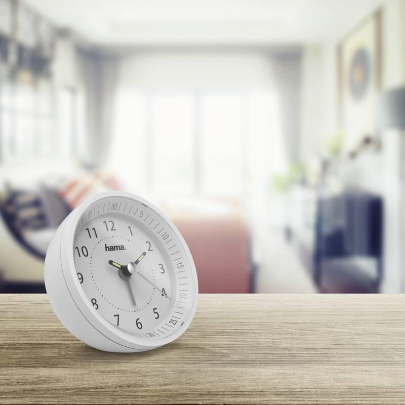 Budík Hama Roundly bílý