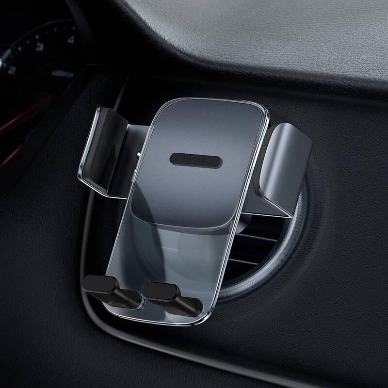 Držák na mobil Baseus Easy Control Clamp, do kulaté ventilační mřížky černý