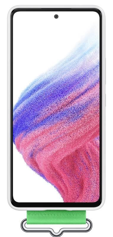 Kryt na mobil Samsung Silicone Cover s poutkem na Galaxy A53 5G bílý
