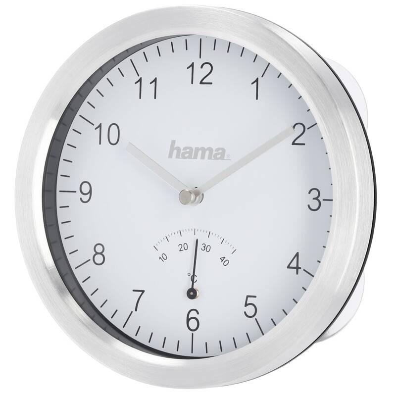 Nástěnné hodiny Hama 186414 stříbrné bílé