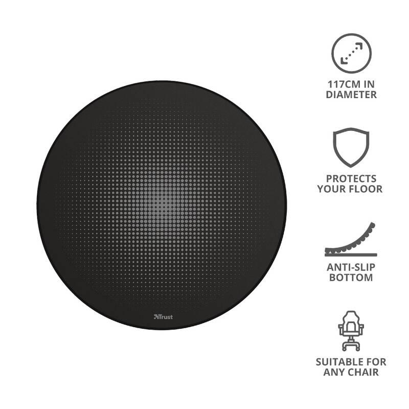 Podložka pod židli Trust Mika Round Floor Mat černá