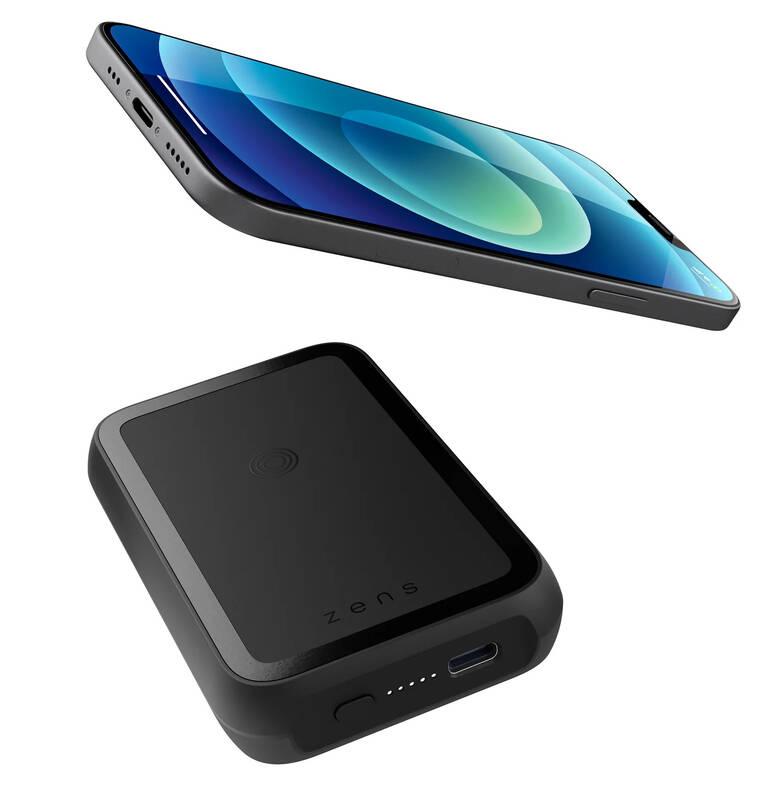Powerbank ZENS Magnetic Single 4000 mAh se stojánkem černá