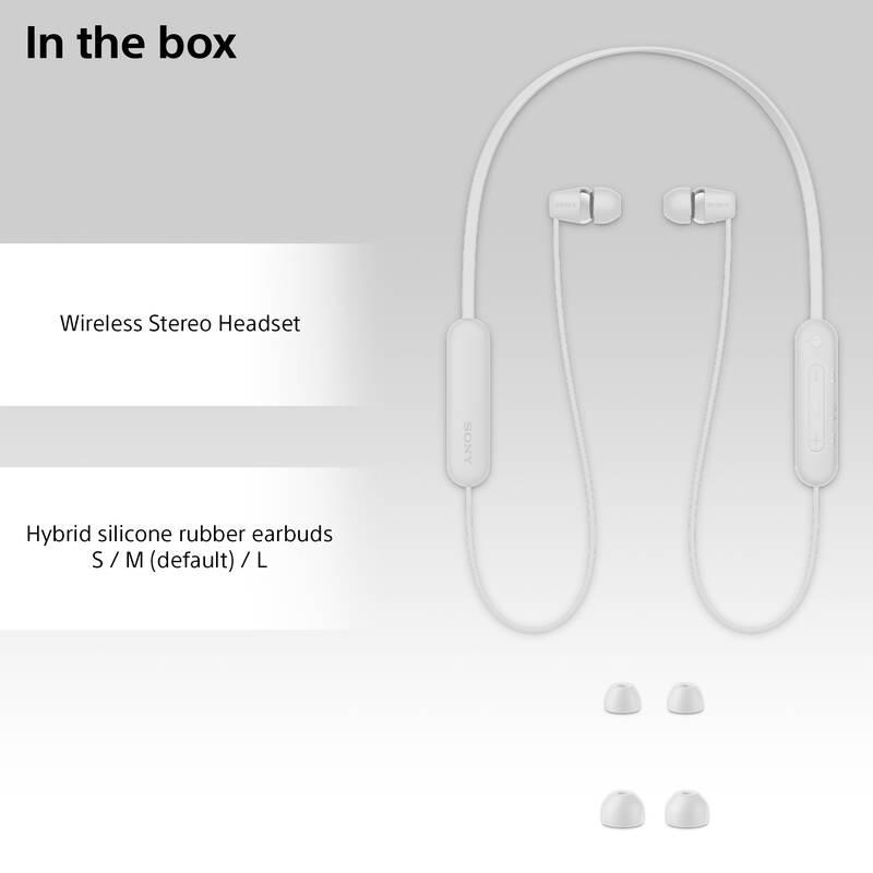 Sluchátka Sony WI-C100 bílá, Sluchátka, Sony, WI-C100, bílá